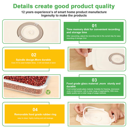 Modern Design Glass Vacuum Food Storage Containers with Pump Keep Food Fresh for Longer for Kitchen