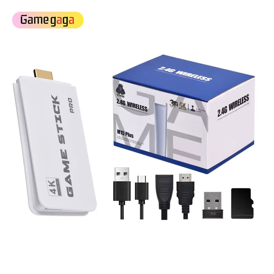 M15 Game Stick 4K HD TV Game Console with Wireless Controller 64GB Memory Supporting 40+ Emulators & 20000 Built-In Games