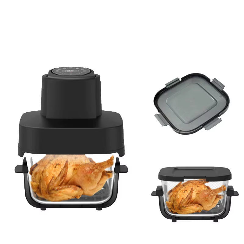 AF20 6L Glass Bowl Digital Display Touch Screen Air Fryer 7 Pre-Sets Transparent Glass Bowl Air Fryer