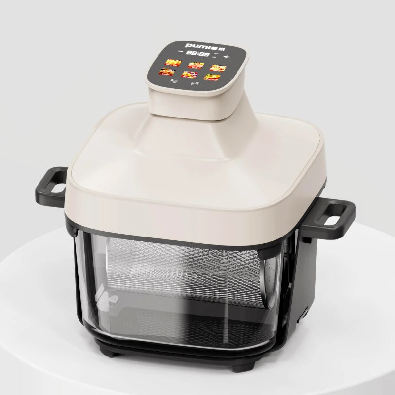 Digital Smart Non-Toxic Air Fryer Thermostat Glass Bowl Portable Turbo Deep Fryer