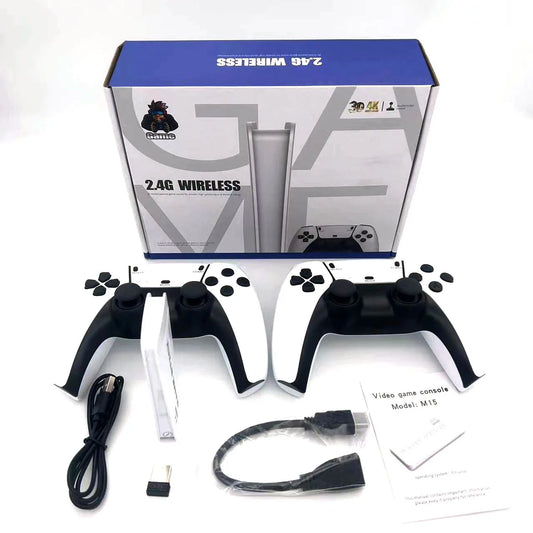 M15 Game Stick Lite 4K Built-In >20000 Games Retro Game Console Wireless 2.4Ghz Controller EU/US Plug Types Multi-Player Support
