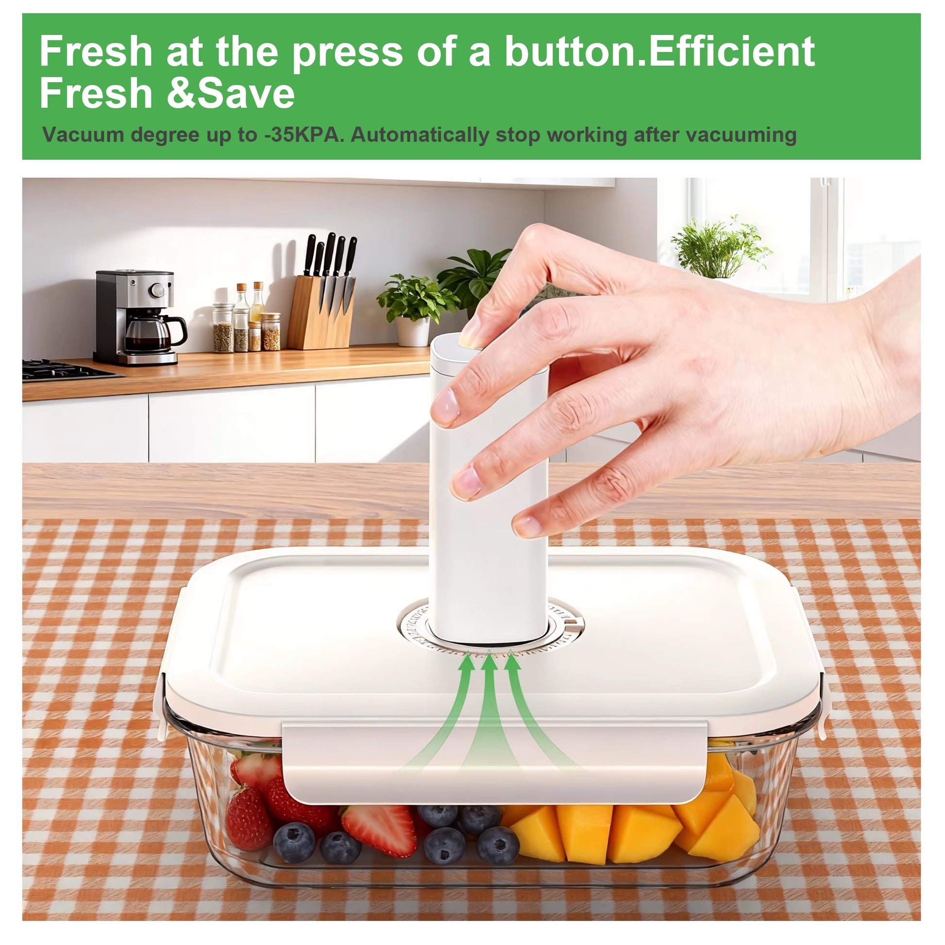 Modern Design Glass Vacuum Food Storage Containers with Pump Keep Food Fresh for Longer for Kitchen